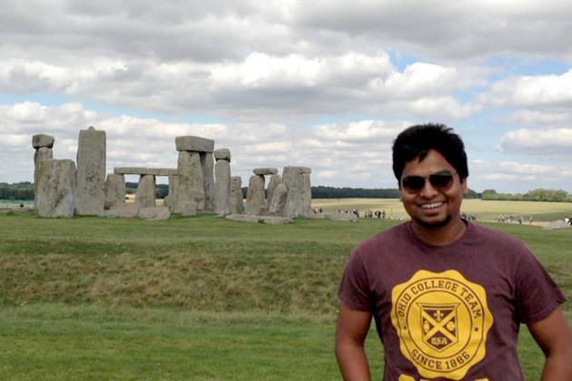 Shekhar traveled to England and visited Stonehenge prior to joining UT Dallas as a student.