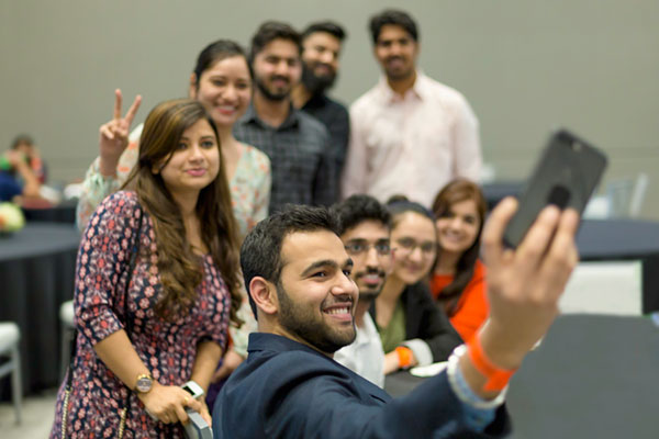 Jindal School master's in Business Analytics students ready to mentor prospective students